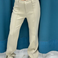 Pantalone a zampa beige 11627