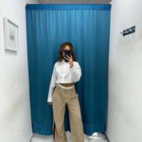 Pantalone a righe beige 12978