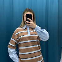 Polo" Stripe Layered”-19325