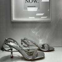 Sandali argento con strass 2552