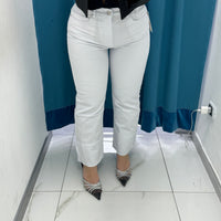 Jeans con risvolto bianco 13192