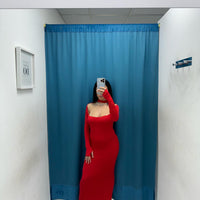 Vestito longuette con scollo 13584