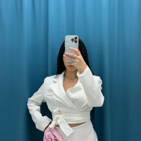 Coordinato giacca e gonna con rosa 13174