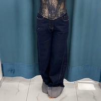 Denim Palazzo con Fondo Risvoltato-F31