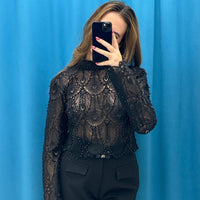 Maglia classy con perline 2078