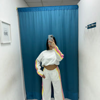 Coordinato felpa e pantalone con spacco 19051