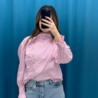 Camicia rouches a righe 36923