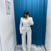 Tailleur giacca crop e pantalone 38411