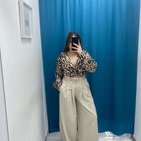 Pantalone wide leg con cintura 18065
