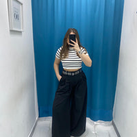 Pantalone wide leg con cintura 18065