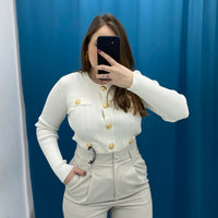 Maglia con bottoni oro 88037