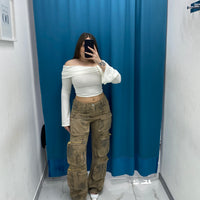 Jeans cargo shade beige 12020