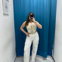 Jeans cargo bianco 90711