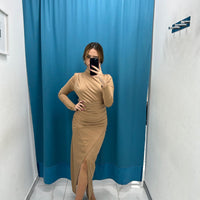 Vestito drappeggio con spacco 35899