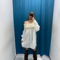 Vestito corto a spalle nude con camicia-YT30099