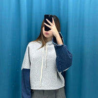 Felpa con manica denim 6226