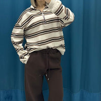 Striped Breeze Zip Knit - 6086