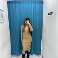 Vestito a costine con collo 55742