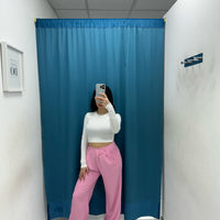 Pantalone a palazzo rosa 13127