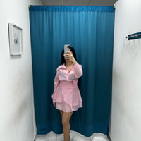 Vestito balze con rosa 26592