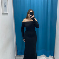 Vestito lungo scollo a barca 23709