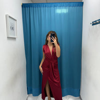 Vestito lungo con spacco 6005
