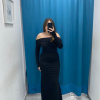 Vestito lungo scollo a barca 23709