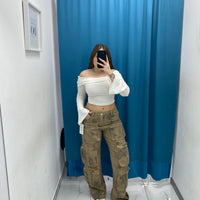 Jeans cargo shade beige 12020