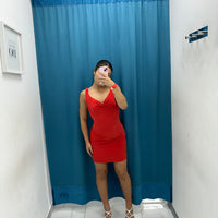 Vestito corto con scollo 6069
