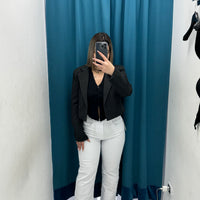 Jeans con risvolto bianco 13192