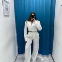 Tailleur giacca crop e pantalone 38411