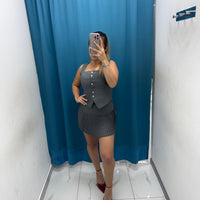 Grey Mood – Set Gilet & Skirt-3626