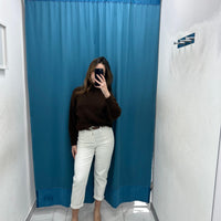 Jeans mom fit bianco 9056