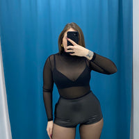 Shorts ecopelle vita alta 125551