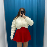 Gonna plissettata in lana 8040