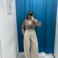 Pantalone wide leg con cintura 18065
