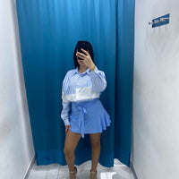 Gonna plissettata celeste 9022