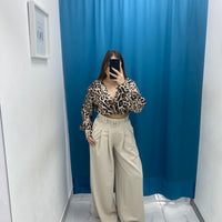 Pantalone wide leg con cintura 18065