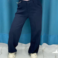 Pantalone wide leg blu 11938