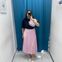 Gonna satin rosa 1166
