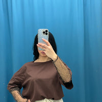 T-shirt con manica leopardata 36926