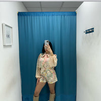 Coordinato camicia e shorts a fiori 81229