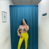Pantalone slim fit giallo 8870