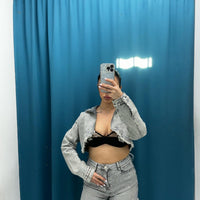 Shorts denim grigio 6380