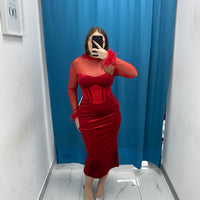 Vestito longuette velluto 24466