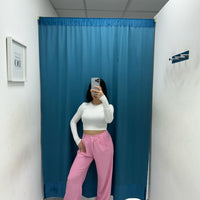 Pantalone a palazzo rosa 13127