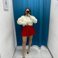 Gonna plissettata in lana 8040