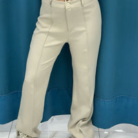 Pantalone a zampa beige 11627