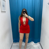 Mini dress con scollo 24960