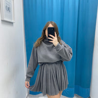 Coordinato maglia e gonna a costine 5689